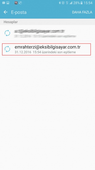 Android Outlook Ayarları