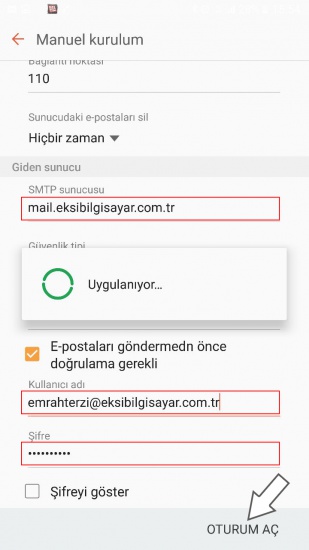 Android Outlook Ayarları