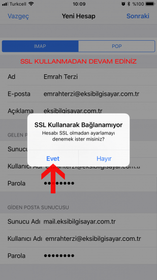 Iphone Outlook Ayarları