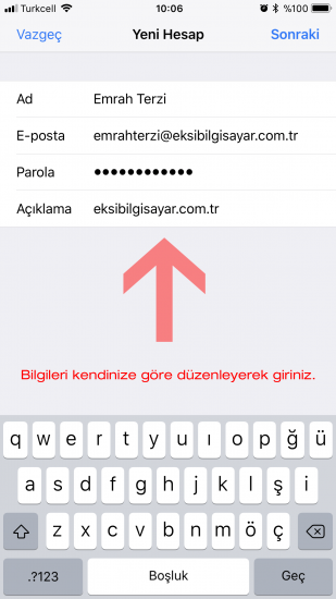 Iphone Outlook Ayarları