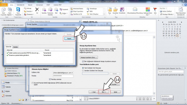 Microsoft Outlook E-Posta Ayarları