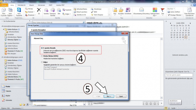 Microsoft Outlook E-Posta Ayarları